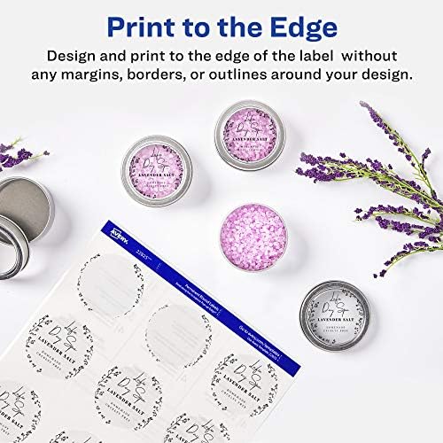 Avery® Printable Round Labels, Sure Feed® Technology, 2" Diameter, Glossy Clear, 120 Customizable Labels (22825) - Image 3