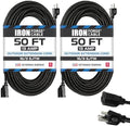 Iron Forge Cable 16 Gauge Heavy Duty Black Extension Cord, 50 Ft - SJTW by IronForgeCable