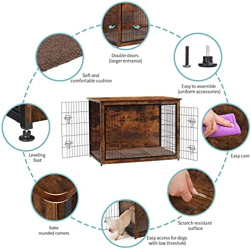 DWANTON 43.3" XXL Dog Crate Furniture with Cushion, Large Dog Kennel Indoor - Image 4