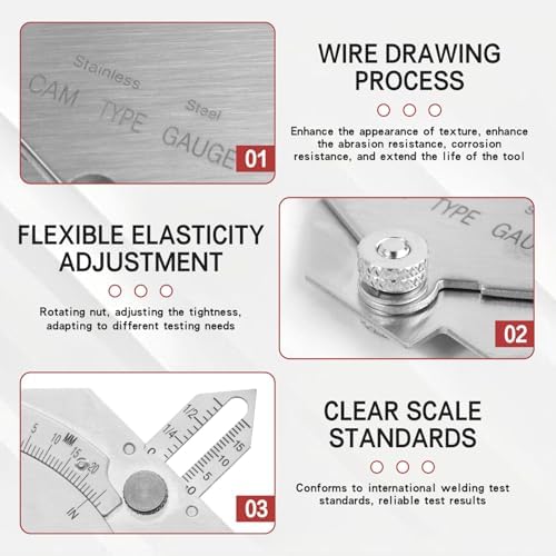 MG-8 Cam-Type Fillet Weld Gauge Stainless Steel Bridge cam Welding Inspection Ruler - Image 4