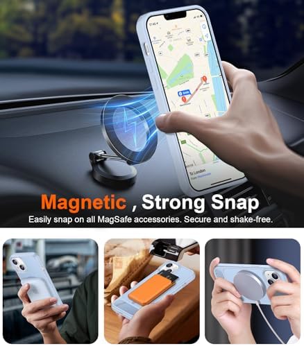 Temdan Magnetic Compatible with iPhone 14 Case/iPhone 13 Case,[Built-in Invisible Kickstand][Compatible with MagSafe][Military Grade Shockproof] Slim Translucent Matte Phone Case for iPhone 14/13 6.1" - Image 6