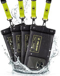 Pelican 4 Pack Marine Waterproof Phone Pouch (Regular) -Black/Hi-Vis Yellow by Pelican