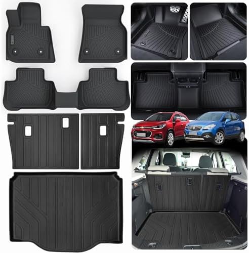 Floor Mats & Trunk Mat & Backrest Mat for Chevrolet Chevy Trax 2023 2022 2021 2019 2018 2017 2016 2015 2014 & for 2013-2023 Buick Encore All Weather Protection Car Floor Liners & Cargo Liners by Unknown