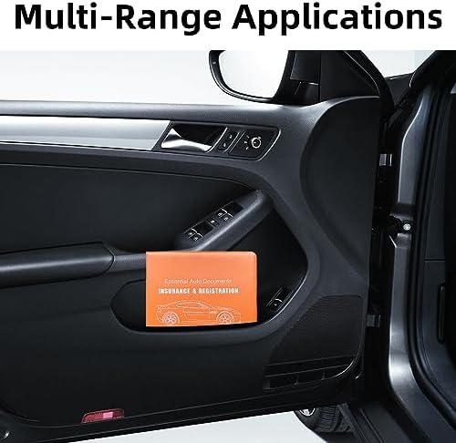 Ziciner Car Registration Insurance Holder, 2Pack Essential Auto Card Document Glove Box Organizer with Touch Fastener, Vehicle Interior Accessories Perfect for Most Car, Truck, SUV (Orange/Big Car) - Image 5