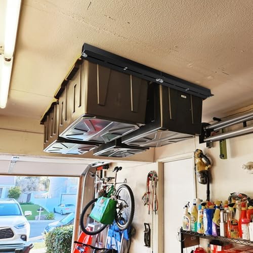 Overhead Garage Storage Rack, 17 Inch, 8 Sets for 7 Bins - Image 7