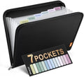 Sooez 7 Pockets Accordion File Organizer, Zipper Expanding File Folder A4 by Sooez