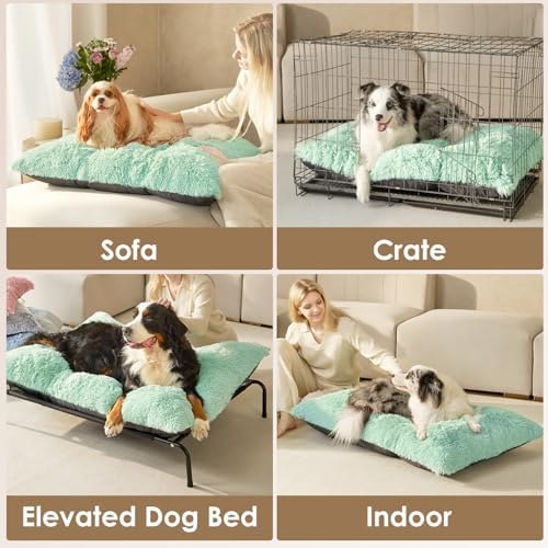 EHEYCIGA Fluffy Dog Crate Bed for Medium Dogs, Plush Crate Pad, Apple Green - Image 5