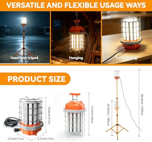 150W Led Jobsite Construction Work Light on Tripod Stand 21000lm - Image 3