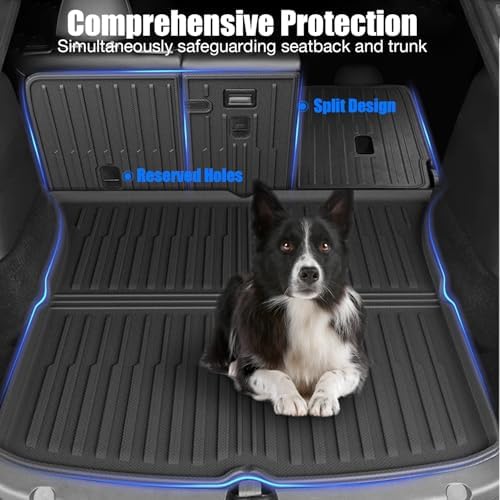 All-Weather Floor Mats Compatible with Tesla Model Y Juniper 2025 2026 (Not for Standard),TPE Set with Trunk Sill Protector & Rear Seat Back Cover, Custom Fit for 5-Seater(8PCS) - Image 6