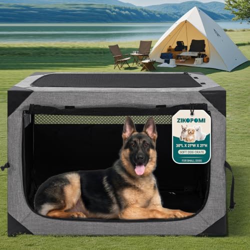 Zikopomi 36 Inch Portable Soft Foldable Dog Crate, 36" L x 25" W x 25" H by ZIKOPOMI