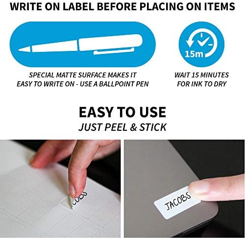 Ez Kids Clothing Labels Self-Stick No-Iron Write-On | Great for Children & Adults | Washer & Dryer Safe | School, Camp, Nursing Care, Toys, Organizing, All Purpose (60-Pack) - Image 5