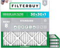 Filterbuy 30x30x1 Air Filter MERV 8 Dust & Allergy Defense (4-Pack) by Filterbuy