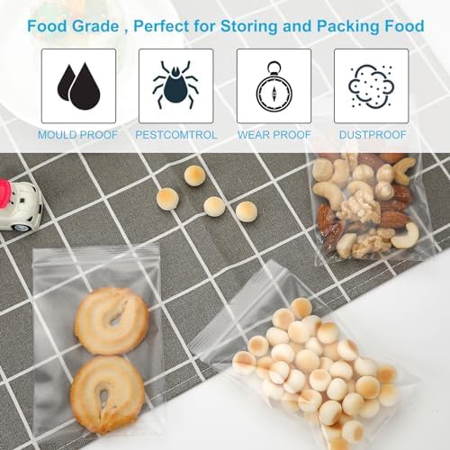5''x 7'', (Pack of 100) 2 mil Thick Clear Plastic Reclosable Zip Poly Bags with Resealable Lock Seal Zipperr, Clear Small Zip Bag, Jewelry, Candy, Storage, Packaging & Shipping… - Image 6