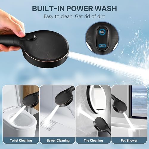 BRIGHT SHOWERS Filtered Shower Head with Handheld, High Pressure 9 Spray Mode Showerhead with Long Hose and Bracket, Water Softener Filters Beads for Hard Water - Removes Chlorine, Oil-Rubbed Bronze - Image 6