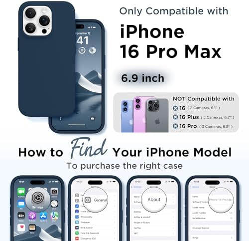 GolbinBox Magnetic for iPhone 16 Pro Max Case, Silicone Cover, Dark Blue - Image 2