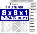 Filter King 8x8x1 Air Filter MERV 8, AC Furnace Filters (12-Pack) by FilterKing