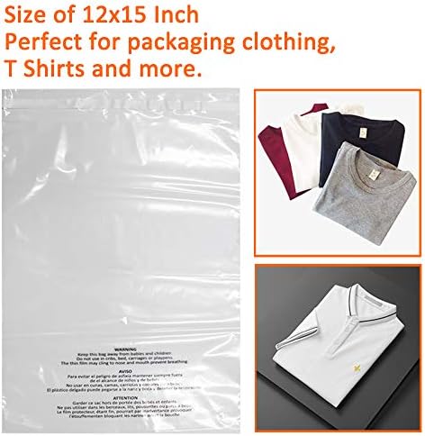 200 Count 12x15 Inch Self Seal Clear Poly Bags - Image 4