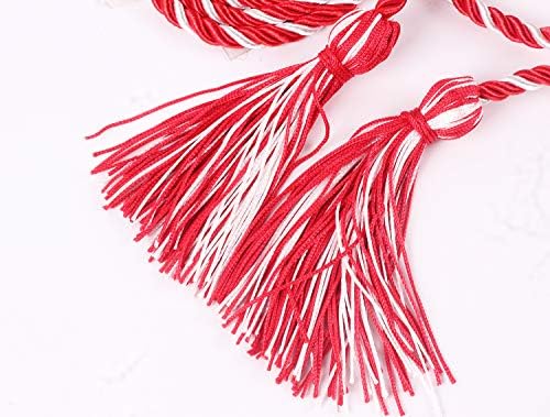 Graduation Honor Cords, 68" Long (Red/White) - Image 2