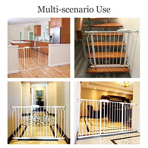 ALLAIBB Extra Wide Pressure Mount Baby Gate Auto Close White Metal Child Dog - Image 5