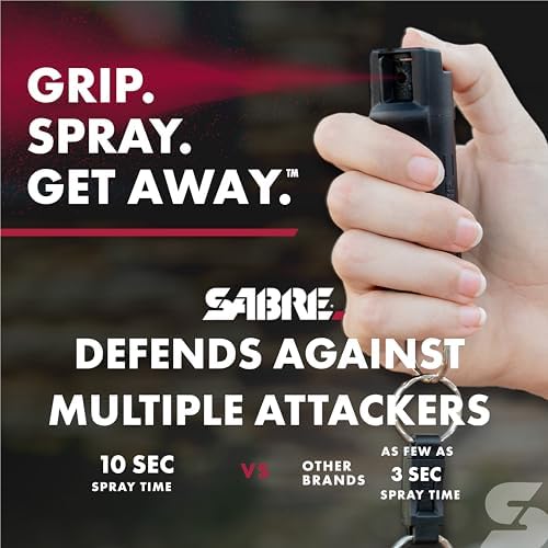 SABRE Personal Safety Kit with Pepper Spray and 2-in-1 Personal Alarm with LED Light, 0.54 fl oz, 25 Bursts,130dB Alarm, Audible Up to 1,250 Feet - Image 4