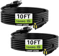 HUANCHAIN Indoor Black Extension Cord 10 FT 2Pc Waterproof 16/3 Gauge by huanchain