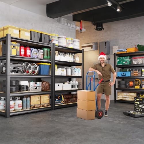 4-Pack Garage Shelving Unit, Heavy Duty Metal Storage Shelves,71" H x 28" W x 12" D 1900 LBS Total Capacity, Adjustable Boltless Steel Racks for Garage, Pantry, Basement, Warehouse, Black - Image 5