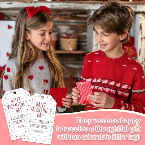 Valentine's Day Gift Tags, 50 Happy Valentine's Day Tags with String - Image 7