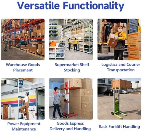 Manual Winch Lift Stacker, Portable Material Handling Platform, Adjustable Cargo Trolley for Warehouse Factory Logistics Loading - Image 7