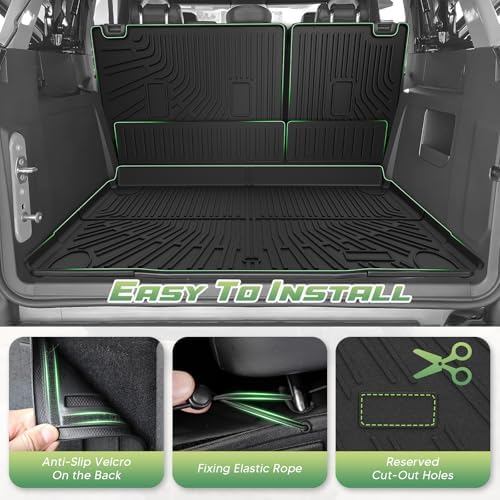 Cartist Floor Mats for Ford Bronco 4 Door 2021-2025 2026, All Weather Cargo Liner & Door Sill Guards for Bronco Accessories, Heavy Duty TPE Cargo Mats, Car Accessories - Image 6