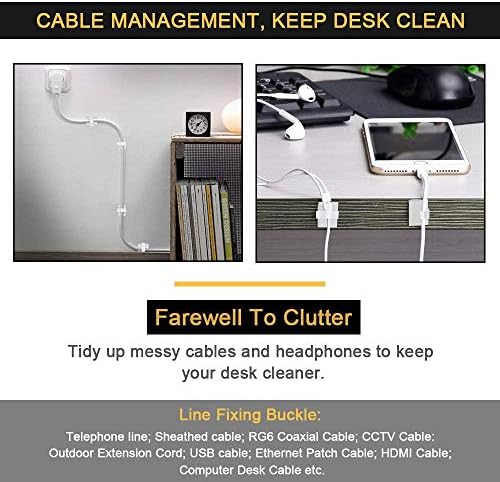 Cable Clips Self with 3M Adhesive Cord Organizer Hooks for Office Home Car - Image 4