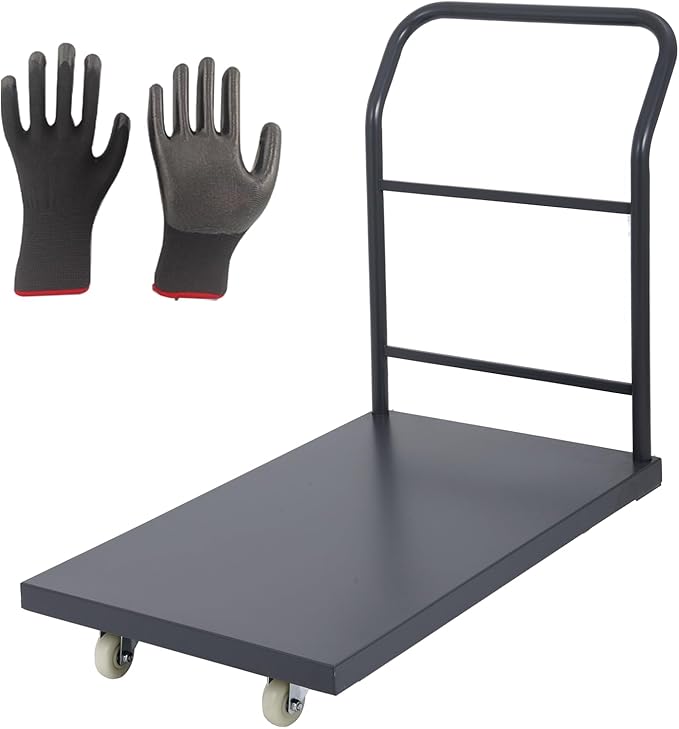 Heavy Duty Flatbed Cart 36"x24" Platform Truck, 2000 lbs Capacity Steel Hand by Unknown