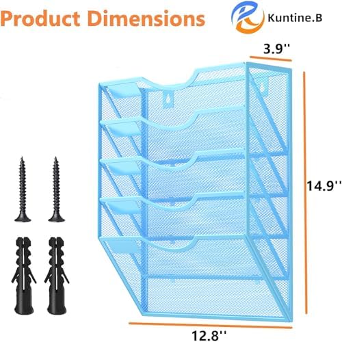 Kuntine.B Wall File Organizer Office Hanging Magazine Holder Wall File Organizer for Office Home - Image 2