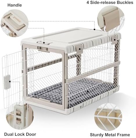 ZOMISIA Collapsible Dog Crate with Bed Mat, 36'' Dog Kennel for Large Dogs - Image 2