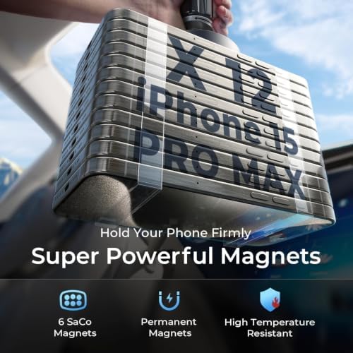 LISEN for MagSafe Car Mount,360° Adjustable Vacuum Magnetic Phone Holders for Your Car, for iPhone 17 Pro Max 16 15 14 13 12 Plus Air for All Smartphones - Image 3