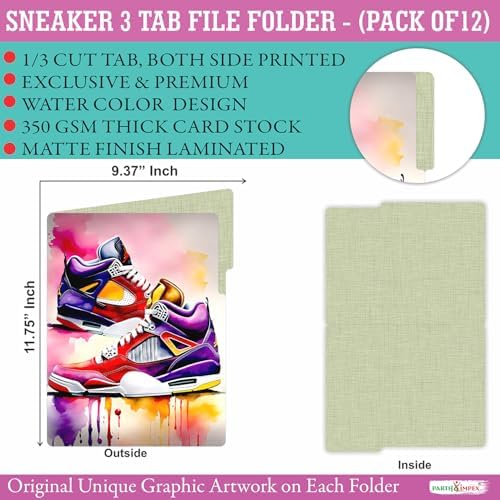 PARTH IMPEX 12 Pack Decorative File Folders, 1/3 Cut Tab, Letter Size - Image 2