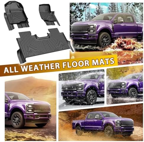 Powerty Floor Mats for 2017-2024 2025 2026 Ford F250/F350/F450 Super Duty Crew Cab All Weather 3D TPE Anti-Slip Truck Liners for 1st & 2nd Row Accessories - Image 5