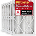 Filtrete 14x18x1 AC Furnace Air Filter, MERV 11, MPR 1000, Micro Allergen Defense, 3-Month Pleated 1-Inch Electrostatic Air Cleaning Filter, 6 Pack (Actual Size 13.81 x 17.81 x 0.81 in) by Filtrete