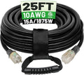 POWGRN 25 Ft 10AWG Outdoor Extension Cord Waterproof Heavy Duty, Black by POWGRN