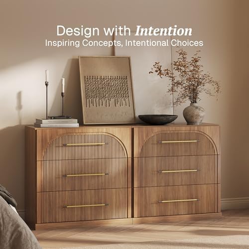 BELLEZE Bookcase with 3 Drawers, Set of 2 Modern Book Shelf with Metal Handle, 65'' Wood Bookshelves for Living Room Office Entryway (Camel) - Image 3