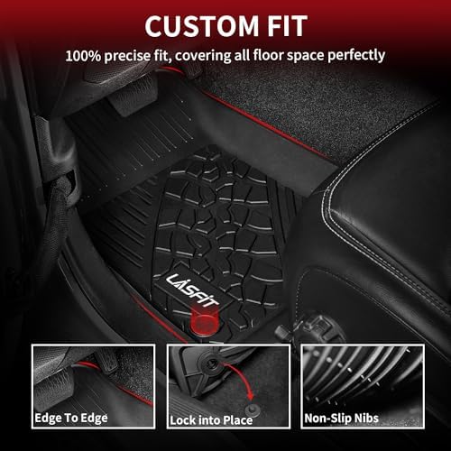 LASFIT Floor Mats for Jeep Wrangler JL 2018-2025 2026 Unlimited 4 Doors - Image 2