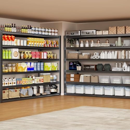 65" W Garage Shelving Heavy Duty, 6 Tier Garage Shelves, Adjustable Storage Shelving Unit, Commercial Metal Shelf for Warehouse, Pantry - Image 6