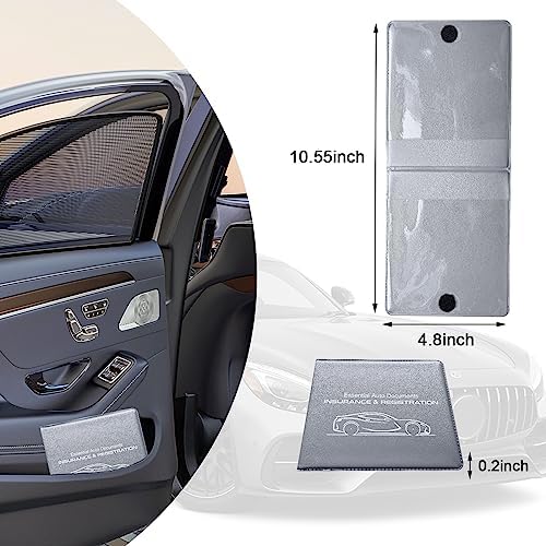 Ziciner Car Registration Insurance Holder, 2Pack Essential Auto Card Document Glove Box Organizer with Touch Fastener, Vehicle Interior Accessories Perfect for Most Car, Truck, SUV(Gray/Small Car) - Image 2