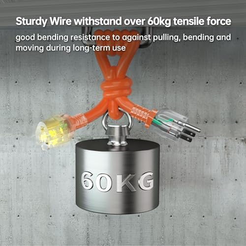PlugSaf 35 FT 14 Gauge Extension Cord, Heavy Duty Extension Cord, Orange - Image 4
