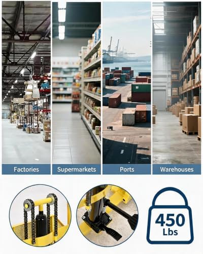 Hydraulic Material Lift, Heavy Duty 440lbs Capacity Pallet Truck Dolly, Lift Table,Fork Lift, 36" Max Lift Winch Stacker,Multifunctional Hydraulic Hand Truck with Steel Platform Board,Adjustable Forks - Image 6