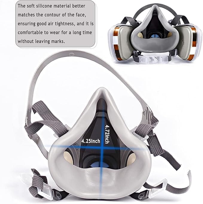 Reusable Half Face Cover Set, Half Face Respirаtor, Personal Protective Equipment Filter for Painting, Decorating Carpentry, Welding, Metal Cutting, Same Scene as 6000 6200 7000 FF-400 (Medium) - Image 3
