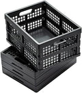 Eslite 16L Collapsible Storage Crates,Folding Plastic Crates for Storage,Pack of 4,Gray by Eslite