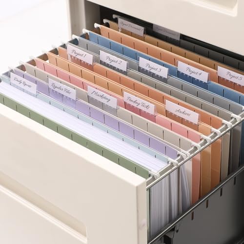 SUNEE Hanging File Folders, 100 Pack Letter Size Hanging File Folders with 1/5-cut Tabs, Stay Organized for Your Home and Office Bulk File, Documents and Paper, 10 Pastel Colors - Image 7