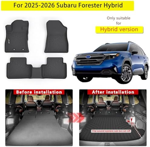 Floor Mats for 2025 2026 Subaru Forester (Only Fit Hybrid Version) with Cargo Liners & Backrest Mat,TPE All Weather Protection 1st & 2nd Row Floor Liners with Full Set Car Mats Accessories - Image 2