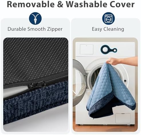 JOEJOY Orthopedic Dog Bed for Small Dogs, Washable Dog Crate Bed Small Sized with Removable Cover, Egg Memory Foam Pet Beds, Blue, 23"x17" - Image 6