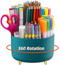 Marbrasse Desk Organizer, 360-Degree Rotating Pen Holder, Desk Organizers and Accessories with 5 Compartments Pencil Organizer, Art Supply Storage Box Caddy for Office, Home（Green） by Marbrasse